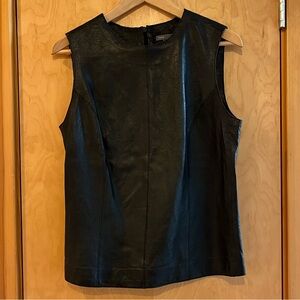 Vince • Leather Sleeveless Shell Top • Minimalist Luxe • Size 10